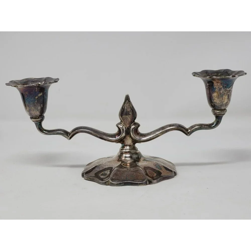 Pair Antique Homan Co. E.P.B.M. #136 Candelabra Rustic‎ Victorian MCM